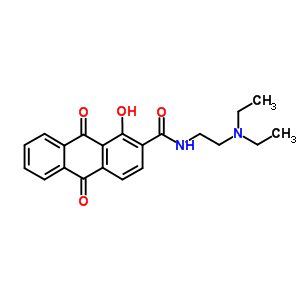 n-(2-(二乙基氨基)乙基)-9,10-二氫-1-羥基-9,10-二氧代-2-蒽羧酰胺鹽酸鹽結(jié)構(gòu)式_81085-98-5結(jié)構(gòu)式