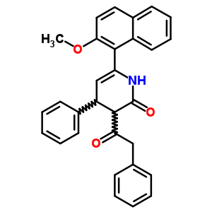 2(1H)-pyridinone,3,4-dihydro-6-(2-methoxy-1-naphthalenyl)-4-phenyl-3-(2-phenylacetyl)- Structure,81188-82-1Structure