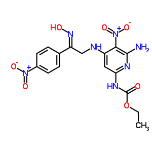 Ethyl n-[6-amino-4-[[(2z)-2-hydroxyimino-2-(4-nitrophenyl)ethyl]amino]-5-nitro-pyridin-2-yl]carbamate Structure,82585-70-4Structure