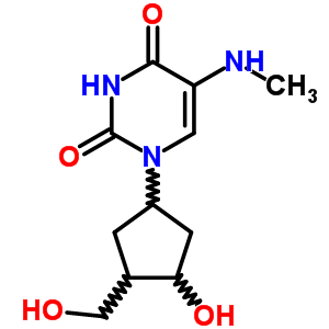 1-[3-Hydroxy-4-(hydroxymethyl)cyclopentyl]-5-methylamino-pyrimidine-2,4-dione Structure,83967-05-9Structure