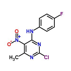 2-Chloro-n-(4-fluorophenyl)-6-methyl-5-nitro-pyrimidin-4-amine Structure,841-80-5Structure