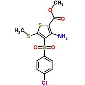 Methyl 3-amino-4-[(4-chlorophenyl)sulfonyl]-5-(methylthio)thiophene-2-carboxylate Structure,845266-18-4Structure