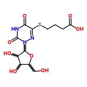 Butanoic acid,4-[(2,3,4,5-tetrahydro-3,5-dioxo-2-b-d-ribofuranosyl-1,2,4-triazin-6-yl)thio]- Structure,84608-19-5Structure