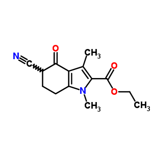 1H-indole-2-carboxylicacid, 5-cyano-4,5,6,7-tetrahydro-1,3-dimethyl-4-oxo-, ethyl ester Structure,84990-20-5Structure