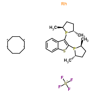 (S,S,S,S)-2,3-雙(2,5-二甲基-磷烷基)苯并[B]噻吩環(huán)辛二烯四氟硼酸銠(I)絡合物結(jié)構(gòu)式_849920-73-6結(jié)構(gòu)式