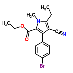 3-(4-Bromo-phenyl)-4-cyano-5-ethyl-1-methyl-1h-pyrrole-2-carboxylic acid ethyl ester Structure,851195-35-2Structure