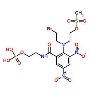 2-[(2-Bromoethyl)(2,4-dinitro-6-{[2-(phosphonooxy)ethyl]carbamoyl}phenyl)amino]ethyl methanesulfonate Structure,851627-62-8Structure