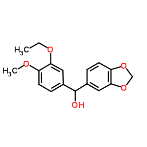 1,3-Benzodioxole-5-methanol ,a-(3-ethoxy-4-methoxyphenyl)- Structure,851958-65-1Structure