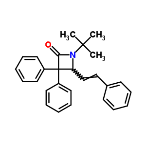 3,3-Diphenyl-4-(2-phenylethenyl)-1-tert-butyl-azetidin-2-one Structure,86129-92-2Structure