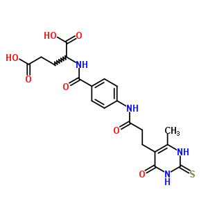 2-[[4-[3-(4-Methyl-6-oxo-2-sulfanylidene-3h-pyrimidin-5-yl)propanoylamino]benzoyl]amino]pentanedioic acid Structure,87-37-6Structure