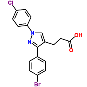 3-(4-Bromophenyl)-1-(4-chlorophenyl)pyrazole-4-propionic acid Structure,870704-04-4Structure