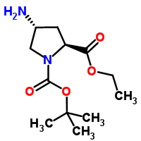 (2S, 4r)-4-氨基-1-[叔丁氧基羰基]吡咯烷-2-乙基羧酸結(jié)構(gòu)式_871014-58-3結(jié)構(gòu)式