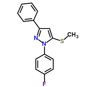 1-(4-Fluorophenyl)-5-methylthio-3-phenyl-1h-pyrazole Structure,871110-08-6Structure