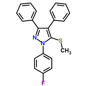 1-(4-Fluorophenyl)-3,4-diphenyl-5-methylthio-1h-pyrazole Structure,871110-09-7Structure