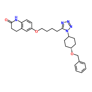 反式-3,4-二氫-6-[4-[1-[4-(苯基甲氧基)環(huán)己基]-1H-四唑-5-基]丁氧基]-2(1H)-喹啉酮結構式_87152-97-4結構式