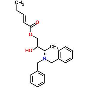 (2S,3S)-3-(二芐基氨基)-2-羥基丁基(2E)-2-戊烯酸酯結(jié)構(gòu)式_871948-97-9結(jié)構(gòu)式