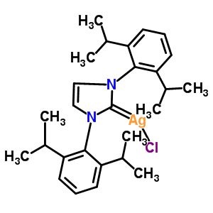 Chloro[1,3-bis(2,6-diisopropylphenyl)imidazol-2-ylidene]silver Structure,873297-19-9Structure