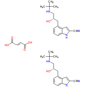 4-{(2S)-2-hydroxy-3-[(2-methyl-2-propanyl)amino]propyl}-1h-indole-2-carbonitrile (2e)-2-butenedioate (2:1) Structure,874882-72-1Structure