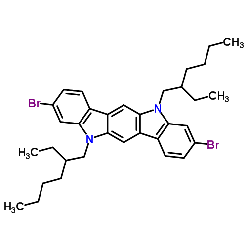 3,9-Dibromo-5,11-bis(2-ethylhexyl)-5,11dihydroindolo[3,2-b]carbazole Structure,882066-04-8Structure