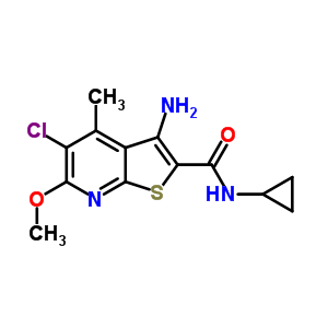 3-Amino-5-chloro-n-cyclopropyl-6-methoxy-4-methylthieno[2,3-b]pyridine-2-carboxamide Structure,886047-13-8Structure