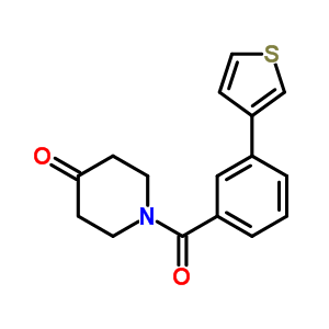 1-(3-Thiophen-3-yl-benzoyl)-piperidin-4-one Structure,886363-42-4Structure