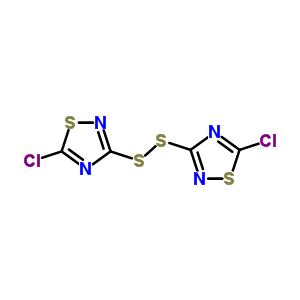 5-Chloro-3-[(5-chloro-1,2,4-thiadiazol-3-yl)disulfanyl]-1,2,4-thiadiazole Structure,89033-98-7Structure