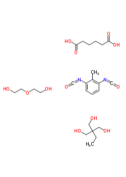 Adipic acid, diethylene glycol, trimethylolpropane, toluene diisocyanate polyester Structure,9017-16-7Structure