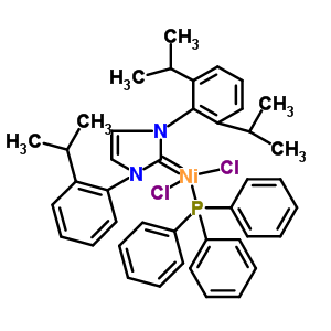 [1,3-Bis(2,6-diisopropylphenyl)imidazol-2-ylidene]triphenylphosphine nickel(ii) dichloride Structure,903592-98-3Structure