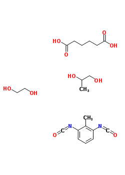 Hexanedioic acid, polymer with 1,3-diisocyanatomethyl benzene, 1,2-ethanediol and 1,2-propanediol adipic acid, ethylene glycol, propylene glycol, toluene diisocyanate polymer Structure,9063-78-9Structure