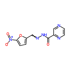 2-Pyrazinecarboxylicacid, 2-[(5-nitro-2-furanyl)methylene]hydrazide Structure,90766-06-6Structure