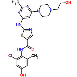 N-(2-chloro-4-hydroxy-6-methylphenyl)-2-({6-[4-(2-hydroxyethyl)-1-piperazinyl]-2-methyl-4-pyrimidinyl}amino)-1,3-thiazole-5-carboxamide Structure,910297-57-3Structure