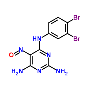 N4-(3,4-dibromophenyl)-5-nitroso-pyrimidine-2,4,6-triamine Structure,91211-34-6Structure