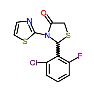 2-(2-Chloro-6-fluoro-phenyl)-3-(1,3-thiazol-2-yl)thiazolidin-4-one Structure,91259-95-9Structure