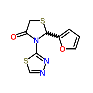 2-(2-Furyl)-3-(1,3,4-thiadiazol-2-yl)thiazolidin-4-one Structure,91260-08-1Structure