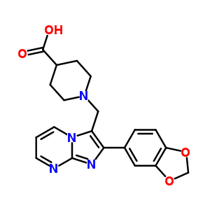 1-(2-Benzo[1,3]dioxol-5-yl-imidazo[1,2-a]pyrimidin-3-ylmethyl)-piperidine-4-carboxylic acid Structure,912770-72-0Structure