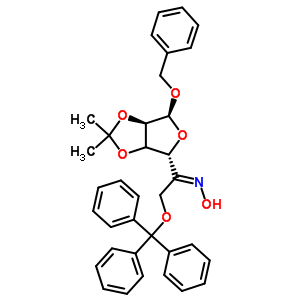 (1E)-1-[6-(芐氧基)-2,2-二甲基四氫呋喃并[3,4-d][1,3]二氧雜環(huán)戊烯-4-基]-N-羥基-2-(三苯甲基氧基)乙烷亞胺結(jié)構(gòu)式_91364-14-6結(jié)構(gòu)式