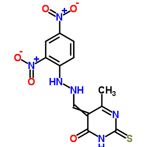 5-[[2-(2,4-Dinitrophenyl)hydrazinyl]methylidene]-6-methyl-2-sulfanylidene-pyrimidin-4-one Structure,91368-06-8Structure