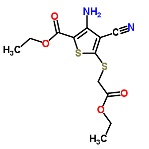 3-氨基-4-氰基-5-(乙氧基羰基甲基磺?；?噻吩-2-羧酸乙酯結(jié)構(gòu)式_91568-02-4結(jié)構(gòu)式
