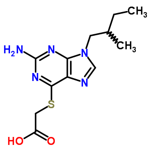 Aceticacid, 2-[[2-amino-9-(2-methylbutyl)-9h-purin-6-yl]thio]- Structure,91647-49-3Structure