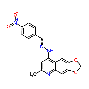 Benzaldehyde, 4-nitro-,  (6-methyl-1,3-dioxolo[4,5-g]quinolin-8-yl)hydrazone Structure,91918-96-6Structure