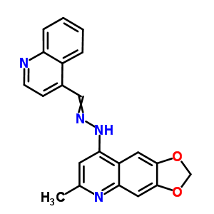 4-Quinolinecarboxaldehyde,  (6-methyl-1,3-dioxolo[4,5-g]quinolin-8-yl)hydrazone Structure,91919-10-7Structure