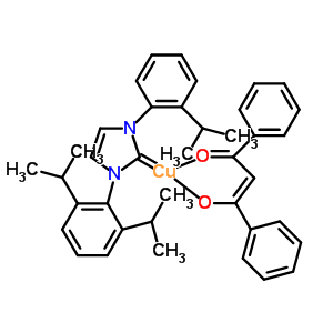 [1,3-Bis(2,6-diisopropylphenyl)imidazol-2-ylidene](1,3-diphenyl-1,3-propanedionato)copper(i) Structure,920739-11-3Structure