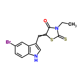 5-[(5-Bromo-1h-indol-3-yl)methylidene]-3-ethyl-2-sulfanylidene-thiazolidin-4-one Structure,92152-39-1Structure