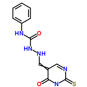 Hydrazinecarboxamide,n-phenyl-2-[(1,2,3,4-tetrahydro-4-oxo-2-thioxo-5-pyrimidinyl)methylene]- Structure,92723-81-4Structure