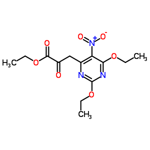 4-Pyrimidinepropanoicacid, 2,6-diethoxy-5-nitro-a-oxo-, ethyl ester Structure,93475-86-6Structure