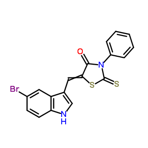 4-Thiazolidinone,5-[(5-bromo-1h-indol-3-yl)methylene]-3-phenyl-2-thioxo- Structure,93657-40-0Structure