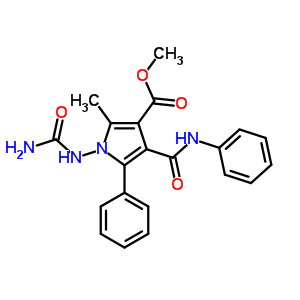 1H-pyrrole-3-carboxylicacid, 1-[(aminocarbonyl)amino]-2-methyl-5-phenyl-4-[(phenylamino)carbonyl]-,methyl ester Structure,94126-62-2Structure