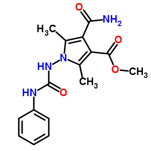 Methyl 4-carbamoyl-2,5-dimethyl-1-(phenylcarbamoylamino)pyrrole-3-carboxylate Structure,94126-66-6Structure