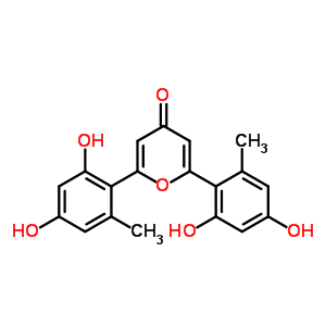 4H-pyran-4-one,2,6-bis(2,4-dihydroxy-6-methylphenyl)- Structure,94306-22-6Structure